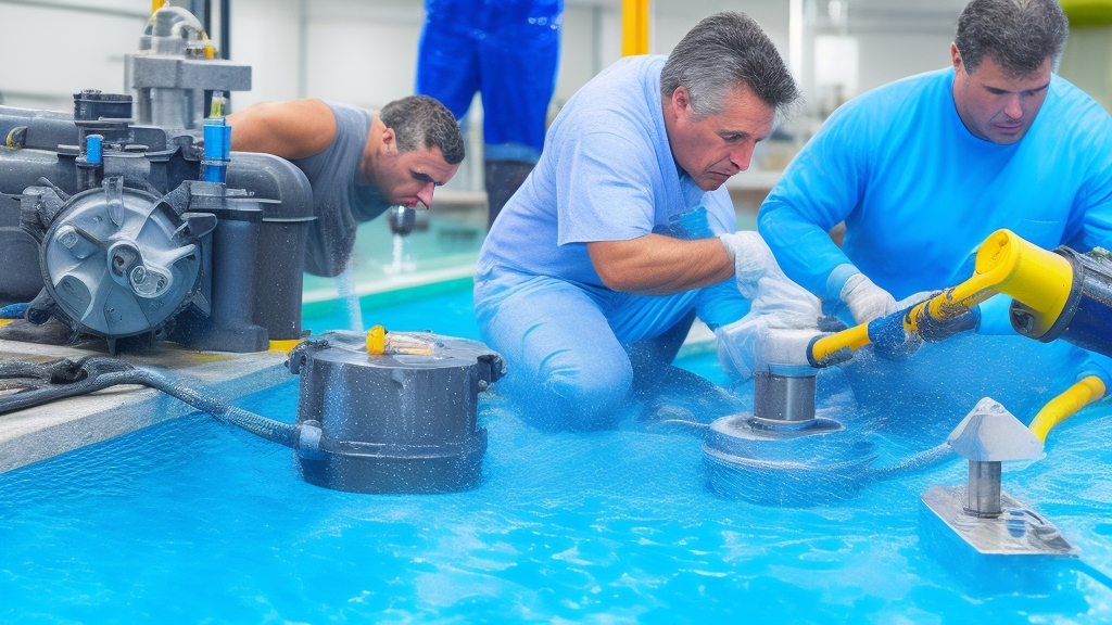 Professzionális medence szivattyú karbantartás motor vizsgálattal járókerék tisztítással és tömítés ellenőrzéssel