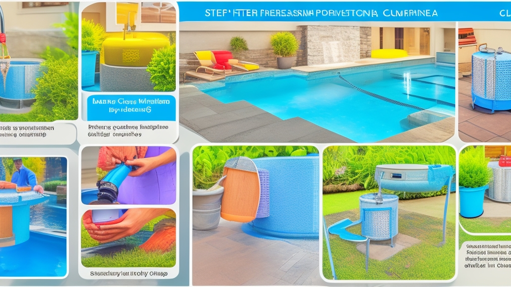 Lépésről lépésre vízforgató karbantartási folyamat szűrőkosár tisztítással és visszamosási eljárással